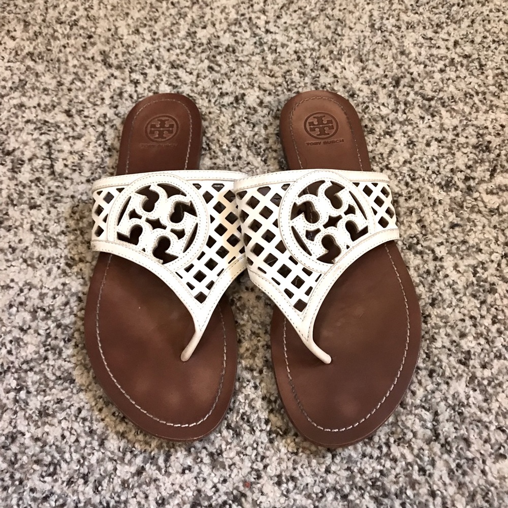White Tory Burch Sandals
